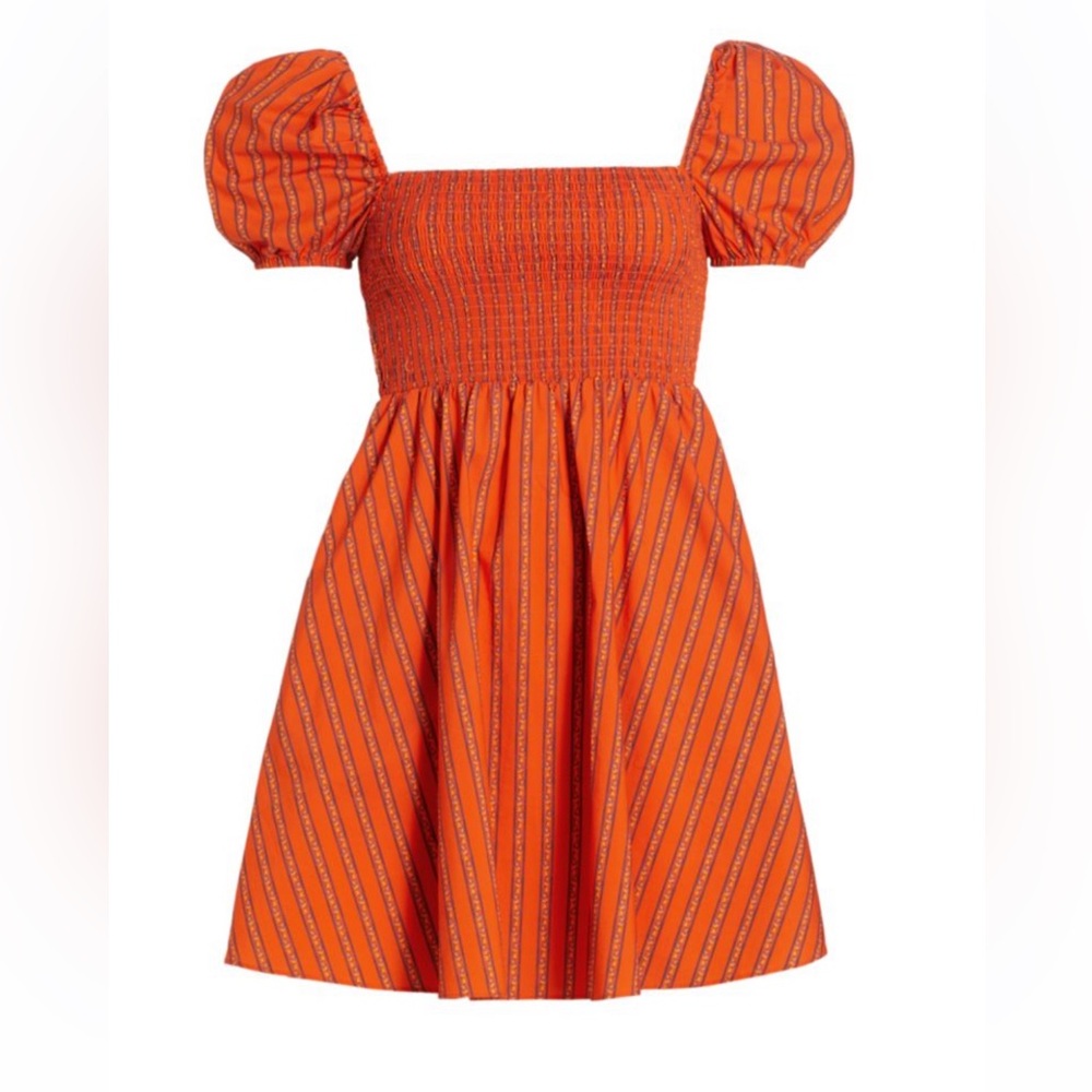 Caroline Constas Gianna Mini Dress Red Multi Toile Stripe XL NWT! $365